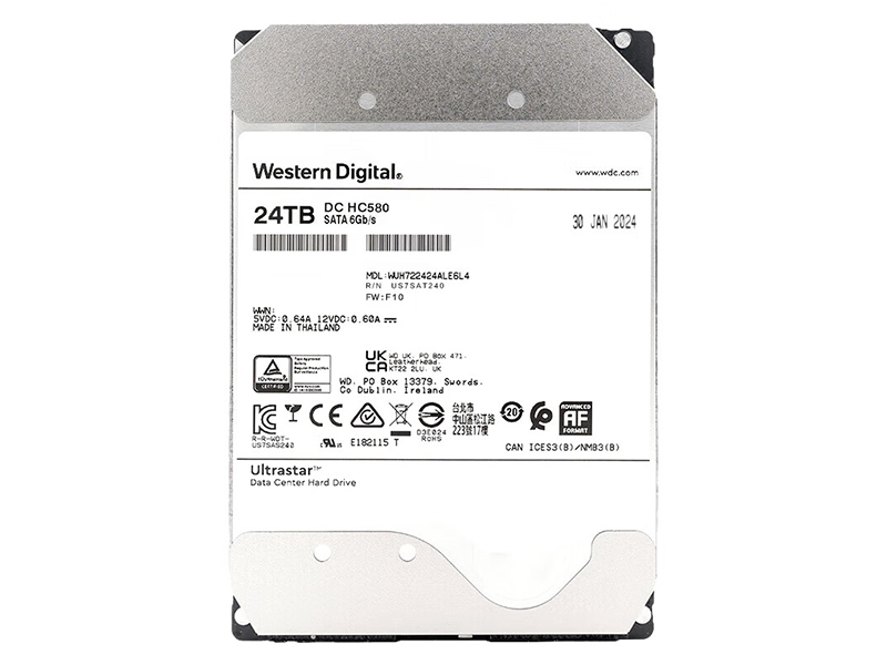 西数HC590 WUH722624ALE604 24T企业级硬盘SATA3 7200转 512M 3年保